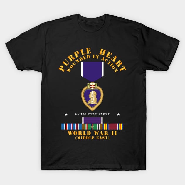 Purple Heart - WIA w WWII SVC w Purple Heart - Middle East T-Shirt by twix123844